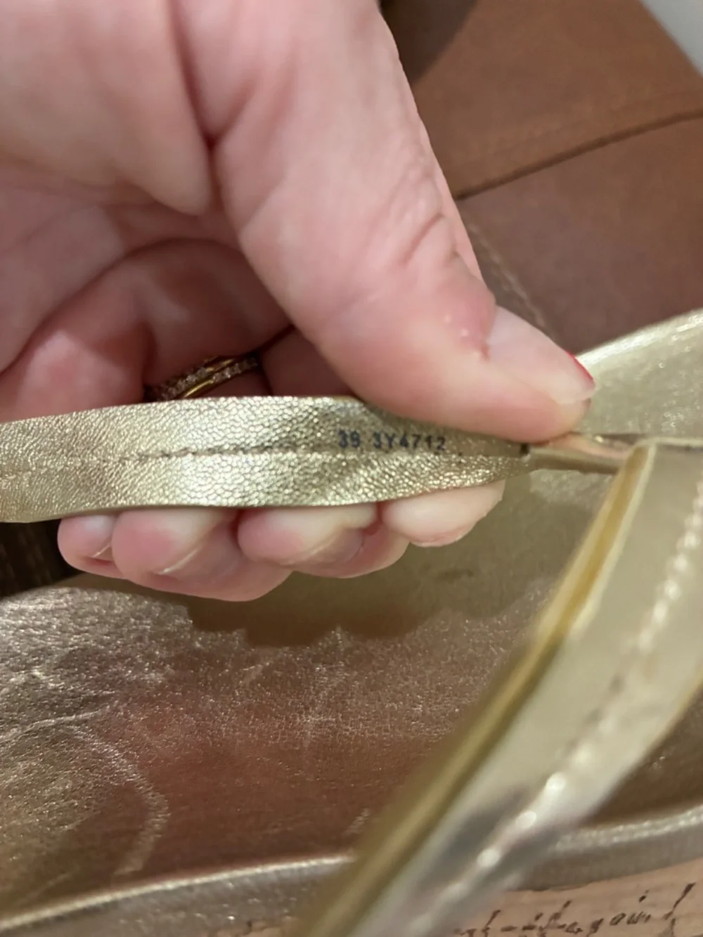 Prada Metallic Gold Leather Slingback Thong Sandals EU 39 US 9